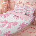 thumbnail image 3 of Erosebridal Painterly Stroke Bow Zipper Twin Comforter Sets with Fitted Sheet and 2 Pillowcases,Clean White Backdrop Zipper Bedding Set,Blush Pink,4-Piece,Pink Reversible, 3 of 6