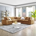 thumbnail image 2 of Sectional Sofa Set, Velvet, Brown, Modern Contemporary Urban Design, Living Lounge Room Hotel Lobby Hospitality, 2 of 10