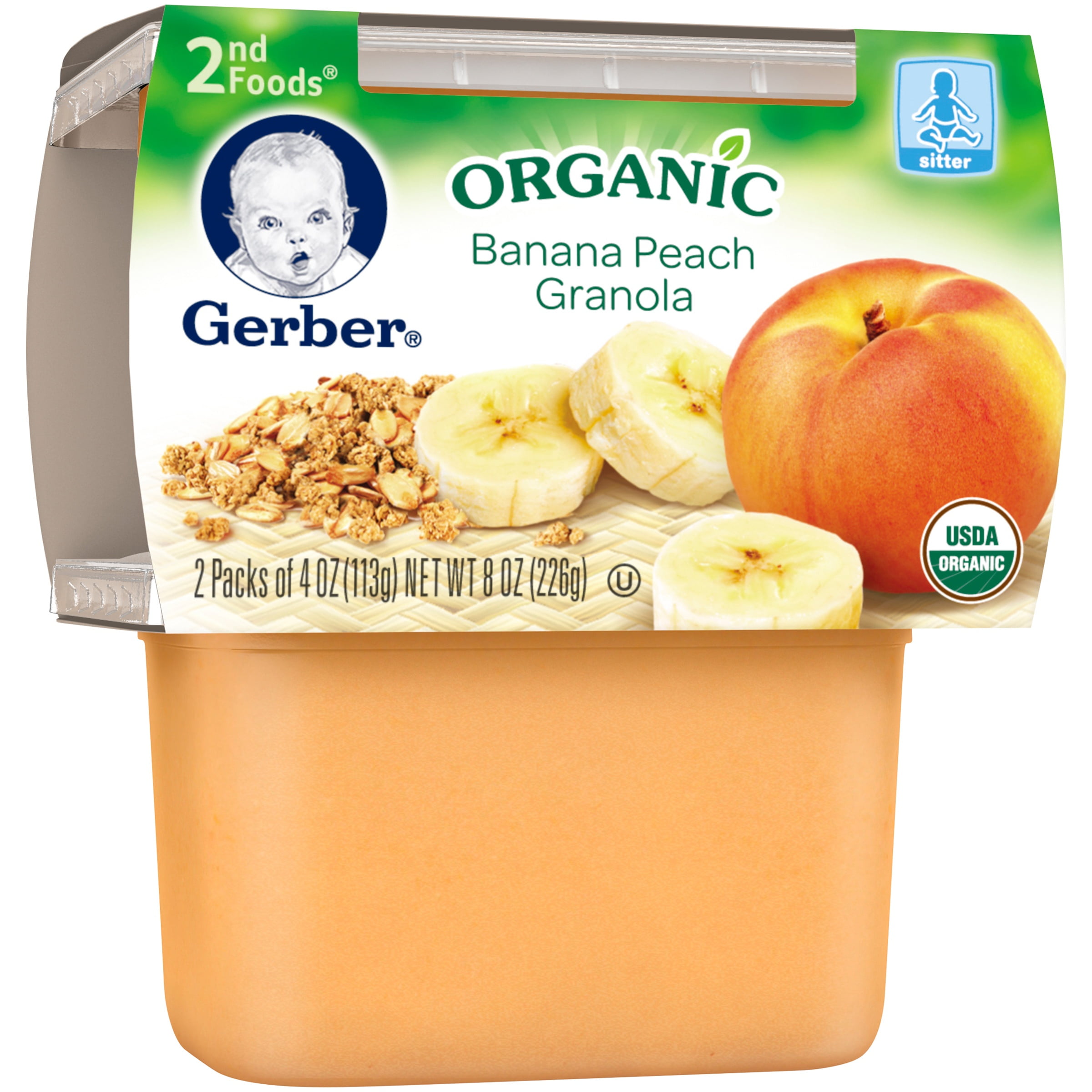 Gerber 2nd Foods Organic Banana Peach Granola Baby Food 24 oz. Packs
