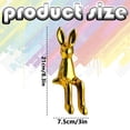 thumbnail image 3 of Easter Bunny Sitting Figurines, Rabbit Shelf Sitter Ornaments Home Decorations, Easter Spring Home Decor Supplies, Easy Clean Multi-Style Compatible Holiday Gift Ready Figurines,Gold,8.3x3", 3 of 7