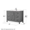thumbnail image 5 of Wyndham Collection Daria 48" No Mirror Wood Single Bathroom Vanity in Dark Gray, 5 of 5