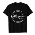 thumbnail image 4 of Tittly T Shirts for Women Tshirts Shirts Women's Difference Maker Para Printed T Shirt Cotton Round Neck Casual Short Sleeves Graphic Tees Summer Tops Black L, 4 of 4