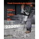 thumbnail image 2 of VEVOR Martillo neumático de demolición, Martillo neumático electrico de 2200 W para trabajo pesado, Rompedor de concreto de 1350 BPM, 6 piezas de cinceles con estuche, negro, 2 of 9