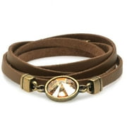 Crystal Rivoli Wrap Bracelet (Brown/Brass) - Exclusive Beadaholique Jewelry Kit
