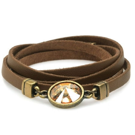 Crystal Rivoli Wrap Bracelet (Brown/Brass) - Exclusive Beadaholique Jewelry Kit