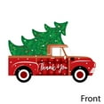 thumbnail image 3 of Big Dot of Happiness Merry Little Christmas Tree - Shaped Thank You Cards - Red Truck Christmas Party Shaped Thank You Cards with Envelopes Set of 12, 3 of 7