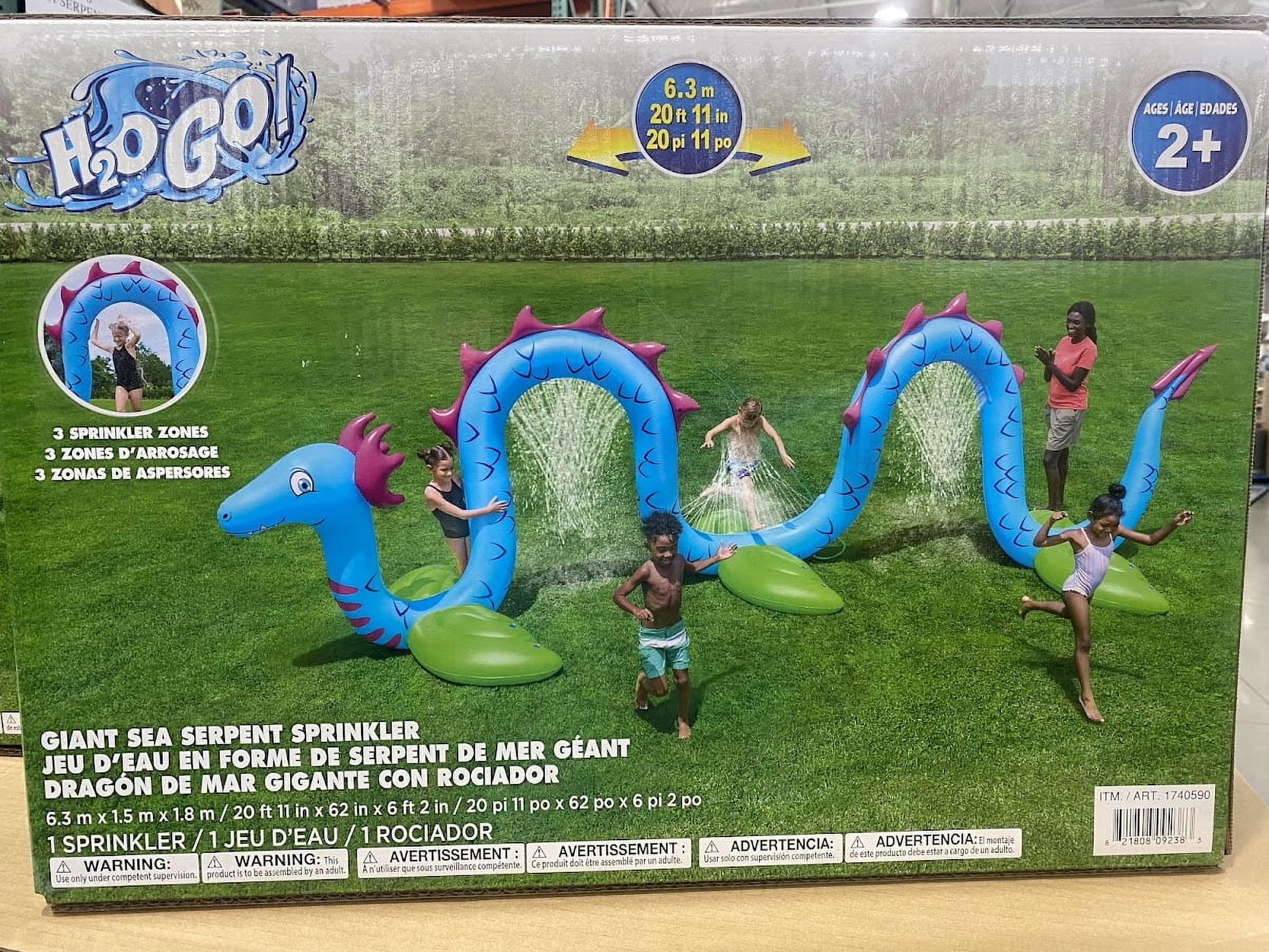 H20GO! 20ft Giant Sea Serpent Kids Inflatable Sprinkler (2+ Years)