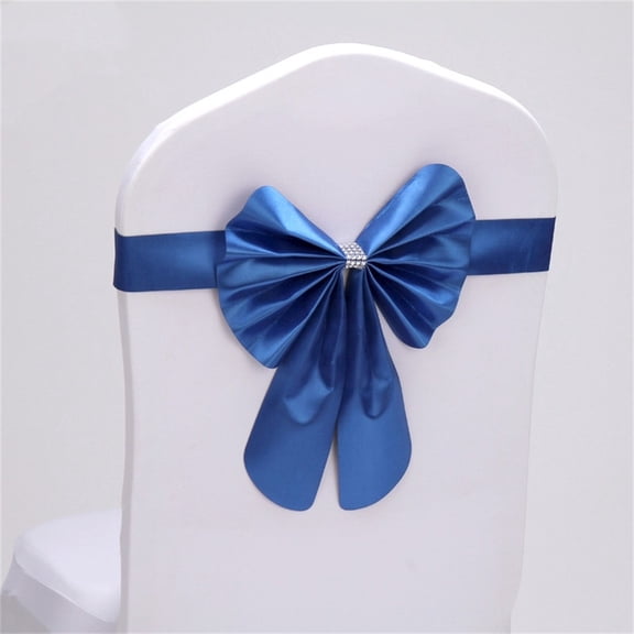10Pcs Chair Sashes Chair Cover Bands Elastic Bows for Wedding Party for Hotel Decor