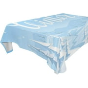 SKYSONIC 60"x120" Square Tablecloth with Winter Snow with Pine Trees Prints, Anti-Wrinkle and Smooth Table Cloth for Kitchen/Home Party Decoration