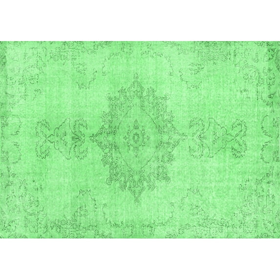Ahgly Company Indoor Rectangle Abstract Emerald Green Contemporary Area Rugs, 6' x 9'