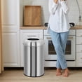 thumbnail image 2 of 13 Gallon/50 Liter Open Top Trash Can, Stainless Steel Garbage Can with Removable Inner Bucket, Heavy Duty Commercial Grade Round Waste Container for Kitchen, Home, Office, 2 of 6
