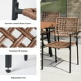 thumbnail image 4 of LAUSAINT HOME 7-Piece Outdoor Patio Dining Set, Rattan Chair and Wood-Grain Table, All-Weather Furniture for Garden or Backyard, 4 of 9