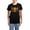With Blue Strpe Pant, variant on - Samurai Cat Women's Dark Pajamas - Women's Short Sleeve Print T-Shirt and Pants Dark Cotton Pajama Set