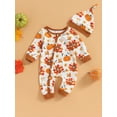thumbnail image 3 of Baby Girl Boy Thanksgiving Outfit 3M 6M 9M 12M 18M 1st Thanksgiving Turkey Long Sleeve Romper Jumpsuit One Piece Bodysuit Fall Clothes, 3 of 9