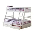 thumbnail image 3 of Wooden Twin/Full Bunk Bed with Drawers White - Saltoro Sherpi, 3 of 3