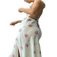 thumbnail image 2 of Femmes Fronde Robe Sans Manches Dos Nu Tie-up Floral Fendue Robe Longue d'Été pour Cocktail, 2 of 5