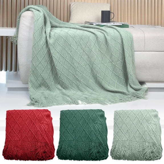 YujiCraft Light Luxury Natural Yoga Blanket, Nap Sofa Towel Conditioning Blanket Bed Cover,Dark Green