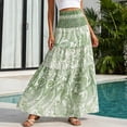 thumbnail image 5 of DHFJKG Bohemian Long Skirts For Women High Waisted Flowy A-Line Maxi Skirts Summer Beach Vacation Clothes Trendy Skirt, 5 of 7