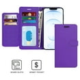 thumbnail image 3 of CoverON For Apple iPhone 13 pro Wallet Case, RFID Blocking Vegan Leather 6x Card Slot Holder Cover Flip Folio Phone Pouch, Purple, 3 of 7