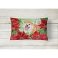 thumbnail image 2 of Carolines Treasures CK1351PW1216 Akita Poinsettas Canvas Fabric Decorative Pillow  12H x16W multicolor, 2 of 3