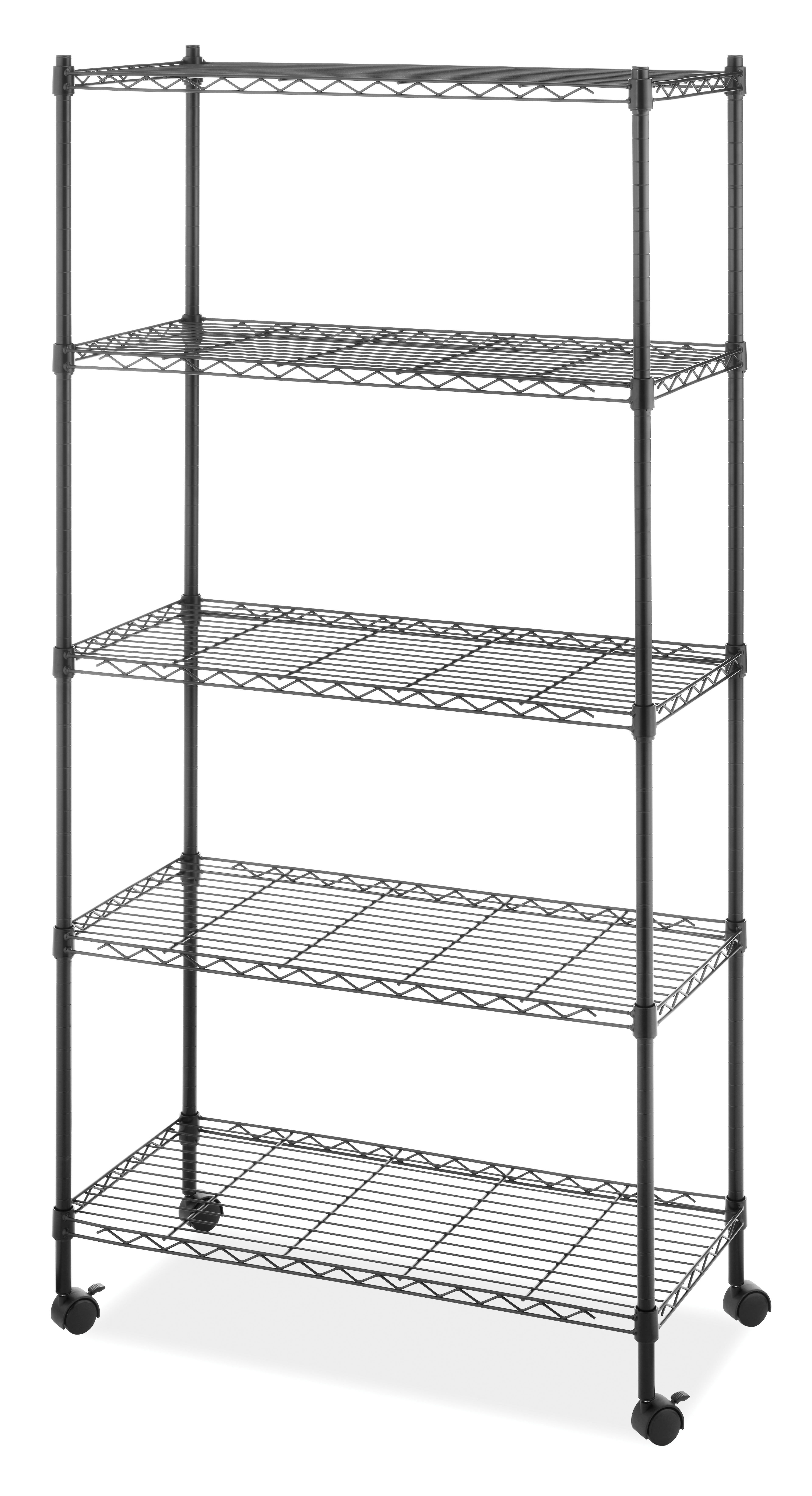 Whitmor Supreme Metal Shelf 5-Tier Cart Holds up to 1,000 lbs. - Black