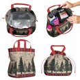 thumbnail image 2 of Red and Green Christmas Pattern Drawstring Lunch Bag Women - Drawstring Lunch Bag Insulated for Work Office - Stain-Resistant Large Lunchbags for Women with Multi-Pockets, 2 of 6