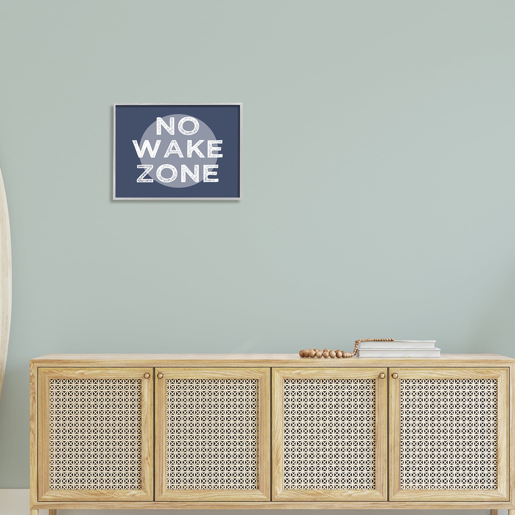 Stupell Industries No Wake Zone Circular Background Grunge Textured Words,20 x 16, Design by Daphne Polselli