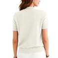 thumbnail image 3 of Resicozy Womens Short Sleeve Sweaters Cropped Round Neck Business Casual Lightweight Sweater Tops 2026 Spring Summer Sweaters Beige S, 3 of 4