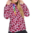 thumbnail image 5 of Yiaed Rose Flowers Print Womens Casual Hoodies Crew Neck Long Sleeve Sweatshirts With Pocket Pullover Tops Women's Hooded Sweatshirt-Large, 5 of 5