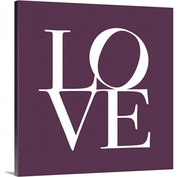 Great BIG Canvas | "Love in Mullbery Plum" Canvas Wall Art - 24x24