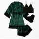 thumbnail image 1 of Batas de mujer de talla grande, lencería de seda, bata de baño de satén, conjunto de cuatro piezas, pijamas para dormir, pijamas para mujer, 1 of 6