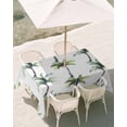 thumbnail image 3 of 52x70 Inch Outdoor Tablecloth with Umbrella Hole Zipper Rectangle Green Palm Trees Rectangular Tablecloths Outside Waterproof Watercolor Summer Botanical Patio Table Cloth Cover for Picnic Party, 3 of 8