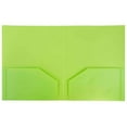 thumbnail image 2 of JAM Paper Heavy Duty Plastic 2 Pocket School Folders, Lime Green, 3/Pack, 2 of 4