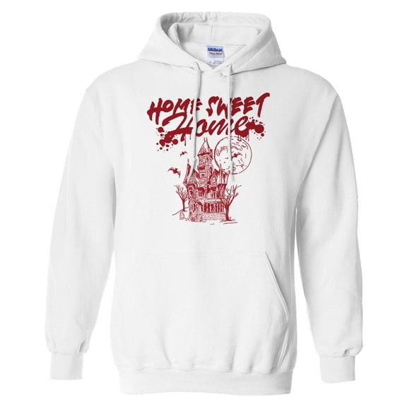 Home Sweet Home Haunted Hoodie Sweatshirt Unisex Large White