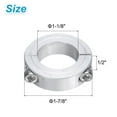 thumbnail image 2 of Double Split Clamp-On Shaft Collar 1-1/8" Bore Two-Piece Clamping Collar, 1-7/8" OD, 1/2" Thick, Aluminum, 2 of 6