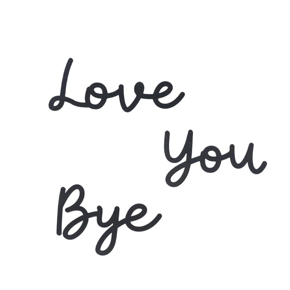 Love You Bye Sign Above Door Wooden Door Topper Decoration, 2026 New Love You Bye Sign for Wall Door Hallway Entryway Decorations Express Loves and Warm, Black