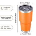 thumbnail image 2 of 30oz Tumbler Stainless Steel Vacuum Insulated Water Coffee Tumbler Cup Double Wall Powder Coated Spill-Proof Travel Mug Thermal Cup for Home Outdoor Orange, 2 of 6