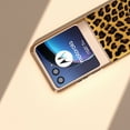 thumbnail image 3 of Case for Motorola Razr 40 Ultra, Luxury Leopard Print PU Leather Phone Cover Slim Fashion Design Plating TPU Drop Protective Phone Case for Motorola Razr 40 Ultra, Gold Leopard, 3 of 6