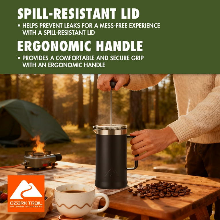 Ozark Trail French Press - Stainless Steel Insulated Brewer