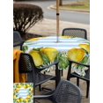 thumbnail image 5 of Outdoor Tablecloth with Umbrella Hole for Patio/Picnic/Party/Camping, Summer Lemons Waterproof Table Cloth Square Cover Washable, Fruits White Flowers Farm Blue White Stripes (54"x 54"), 5 of 8
