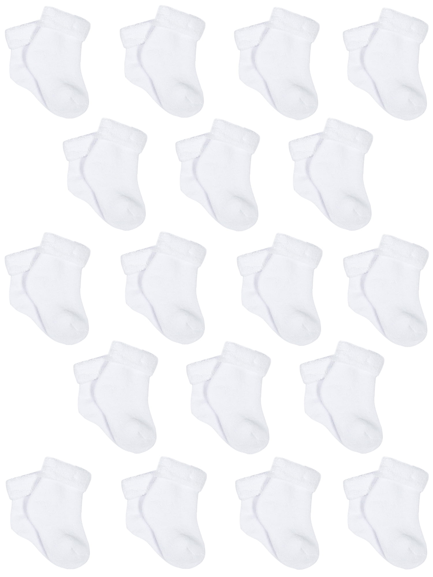 Gerber Baby Boy or Girl Gender Neutral Terry Bootie Wiggle-Proof Socks, 18-Pack (Newborn-0/6 Months)