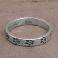 thumbnail image 5 of NOVICA Artisan Handmade Sterling Silver Band Ring Paw Print Motif from Bali Indonesia Animal Themed Modern Dog [band Width 4 mm W] ' Paw Prints', 5 of 9