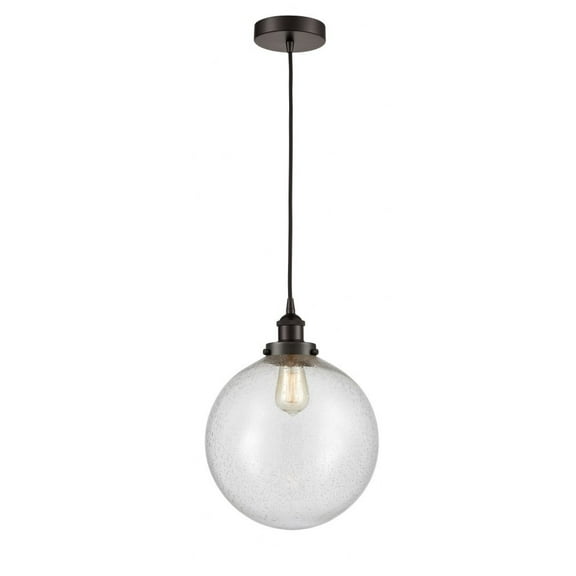 616-1PH-OB-G204-12-LED-Innovations Lighting-Beacon - 1 Light Mini Pendant In Industrial Style-15 Inches Tall and 12 Inches Wide Oil Rubbed Bronze