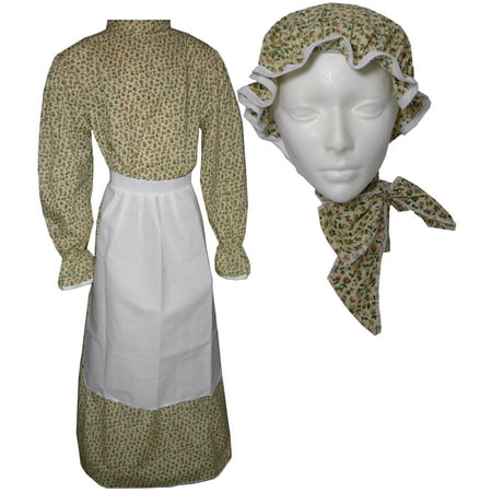 911costume Prairie Dress Original Tan Calico Print 1223 Prairie Dress Original Tan Calico Print 1223 Small