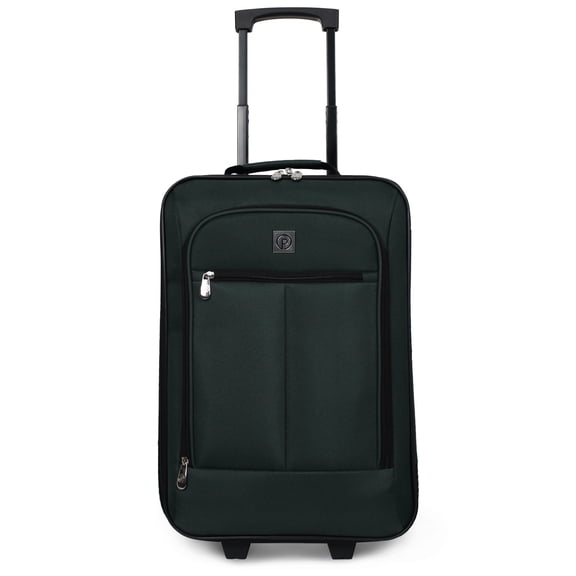 Protege Pilot Carry On 18" Softside 2 Wheel Luggage for Travel, Green