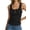 Black, variant on MOYIKO Women's Sleeveless Henley Tank Tops Ribbed V Neck Button Down T Shirts Summer Slim Fit Tee Tops