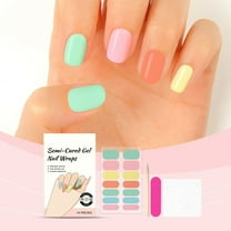 FSTDelivery 24pcs Spring Colorfull Glue on Nails Set for Women Girl,Medium Square Fake Nails Acrylic Shine Glossy Press on Nails for Office Daily Wedding,Full Nail Wrap Gift for Valentine's Holiday