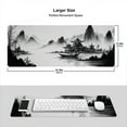 thumbnail image 3 of Ink Landscape Art Gaming Mouse Pad Mountains Rivers Boats Extended Mousepad Waterproof Stitched Edges Rubber Base Non-Slip Deskmap Computer Keyboard Mat 31.5x11.8 Inch, 3 of 6