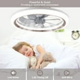 thumbnail image 5 of LISUNAR Ceiling Fans with Lights,20" Low Profile Ceiling Fan with Light,Dimmable LED Ceiling Fan,Modern Flush Mount Fan Light,App & Remote Control,Bladeless Ceiling Fans for Bedroom,Living Room-Brown, 5 of 10