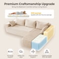 thumbnail image 6 of 106” Sectional Couch with Chaise, Cloud Boneless Couches Flannel Plush with Deep Seat, L-Shaped Compressed Modular Sofa with Cushions for Living Room, Small Space, Beige, 6 of 11